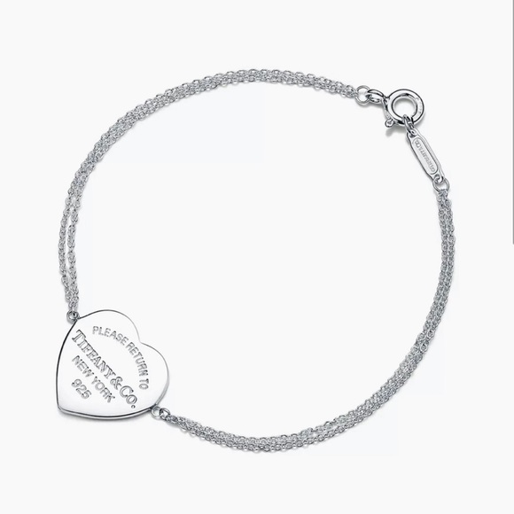 Tiffany’s Heart Tag Double Chain Bracelet - Picture 1 of 3